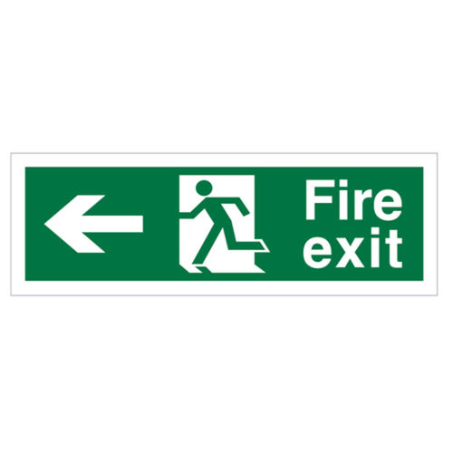 Fire Exit (Left Arrow) Sign (40001V)